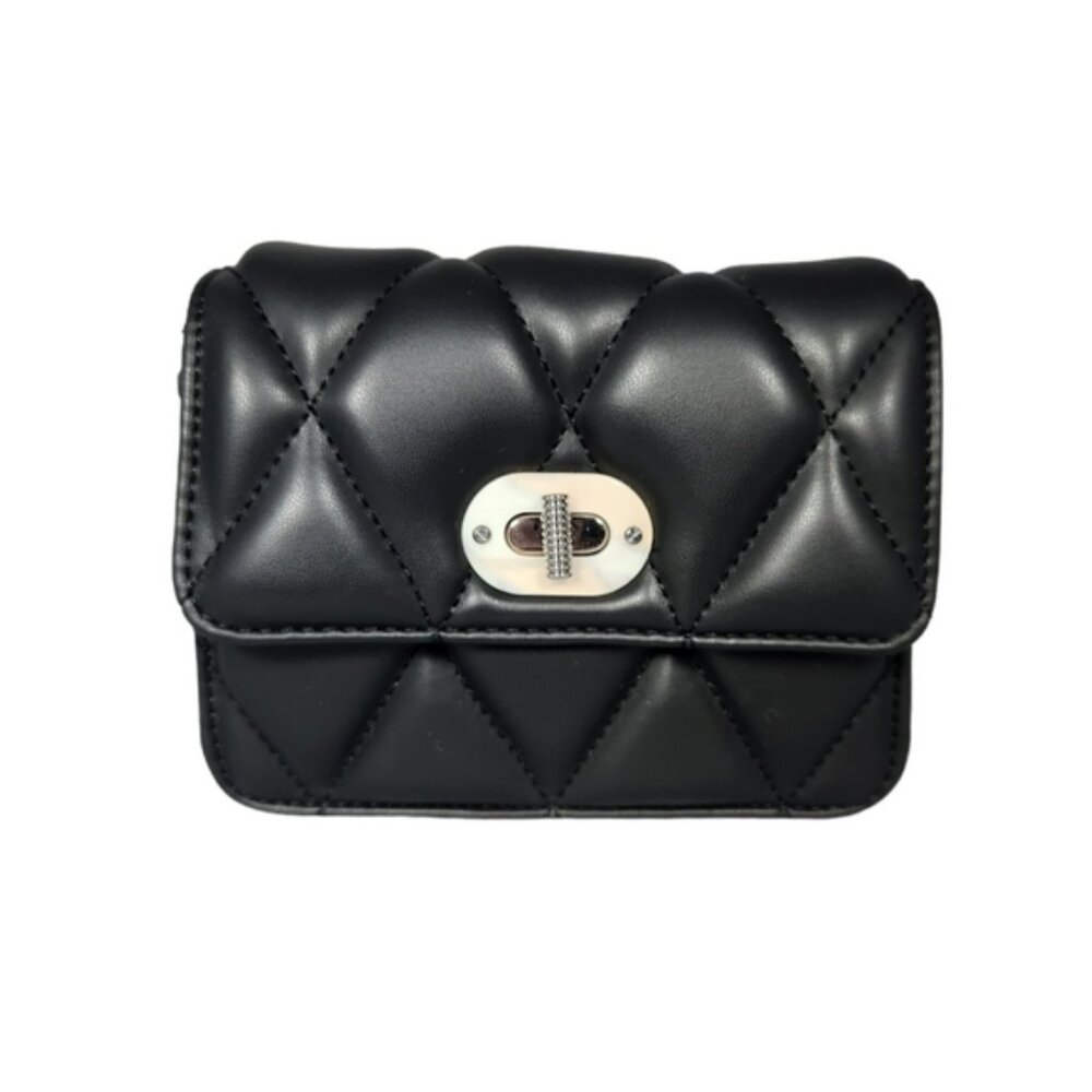 Charles and Keith Girls Mini Crossbody Bag Quilted Black New Without Tags